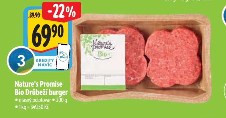Nature's Promise Bio Drůbeží burger