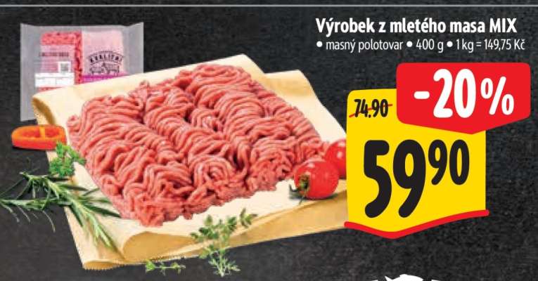 Výrobek z mletého masa – mix