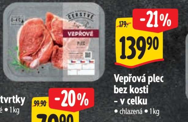 Vepřová plec bez kosti v celku