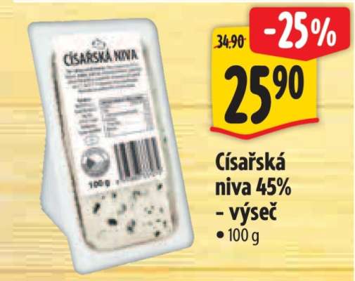 Císařská niva 45% - výseč