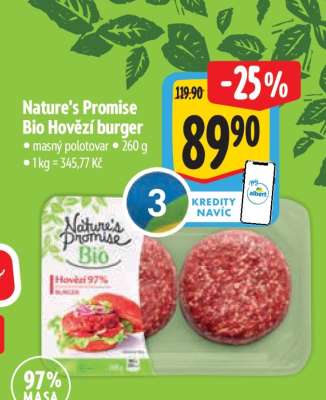 Nature’s Promise Bio Hovězí burger