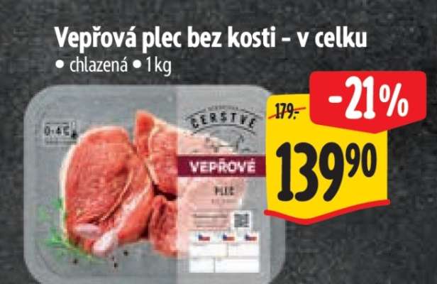 Vepřová plec bez kosti v celku