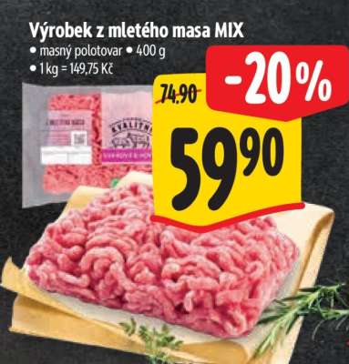 Výrobek z mletého masa – mix