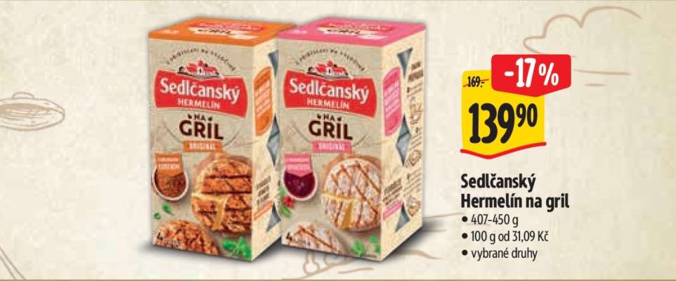 Sedlčanský hermelín na gril
