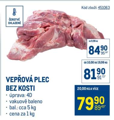 Vepřová plec bez kosti