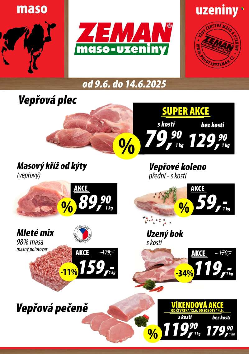 Leták ZEMAN maso-uzeniny - 9.6.2025 - 14.6.2025.