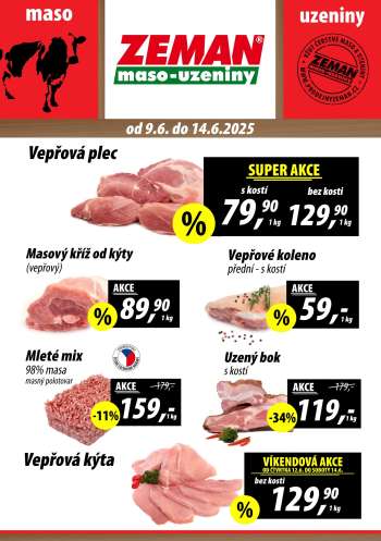Leták ZEMAN maso-uzeniny - 9.6.2025 - 14.6.2025.