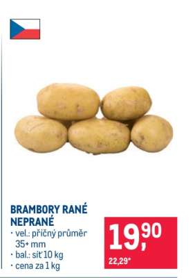 Brambory rané neprané