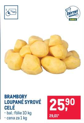 Brambory loupané syrové celé