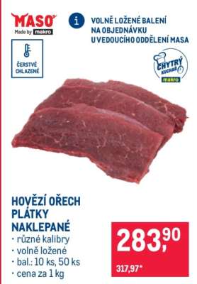 HOVĚZÍ OŘECH PLÁTKY NAKLEPANÉ