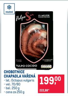Chobotnice chapadla vařená