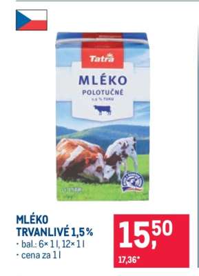 Mléko trvanlivé 1,5 %