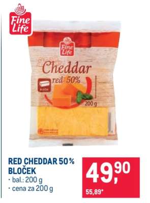 RED CHEDDAR 50 % BLOČEK