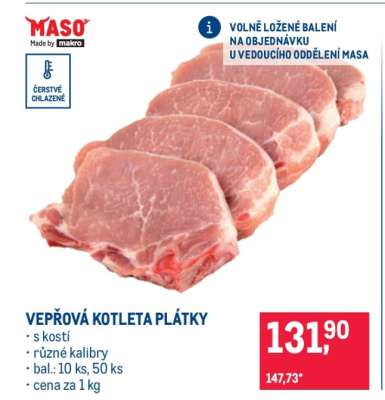 VEPŘOVÁ KOTLETA PLÁTKY