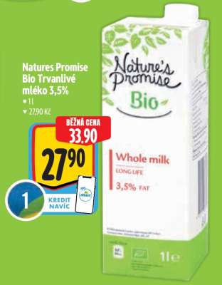 Natures Promise Bio Trvanlivé mléko 3,5%
