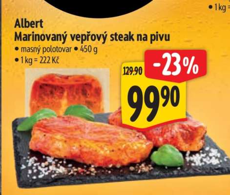 Albert Marinovaný vepřový steak na pivu
