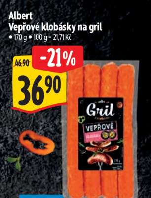 Albert Vepřové klobásky na gril