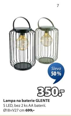 Lampa na baterie GLENTE