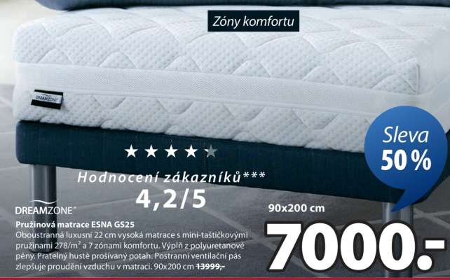 DREAMZONE Pružinová matrace ESNA GS25
