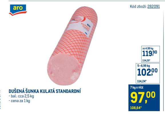 Dušená šunka kulatá standardní