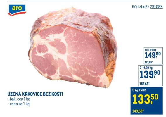 Uzená krkovice bez kosti