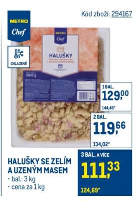 Halušky se zelím a uzeným masem