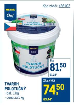 Tvaroh polotučný