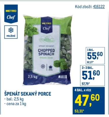 Špenát sekaný porce