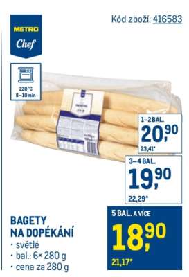 Bagety na dopékání