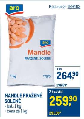 Mandle pražené solené