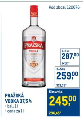 Pražská Vodka 37,5 %