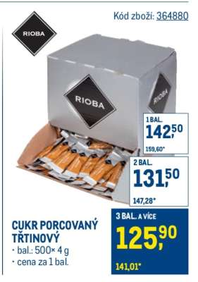 Cukr porcovaný třtinový
