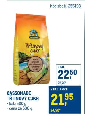 Cassonade Třtinový cukr