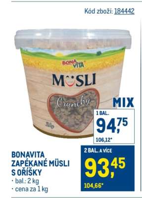 BONAVITA ZAPÉKANÉ MÜSLI S OŘÍŠKY