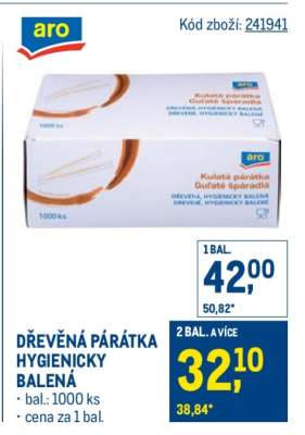 DŘEVĚNÁ PÁRÁTKA HYGIENICKY BALENÁ