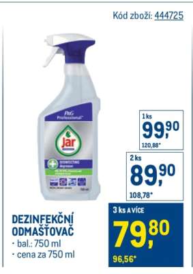 Dezinfekční odmašťovač
