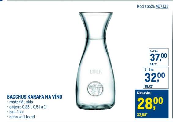 BACCHUS KARAFA NA VÍNO