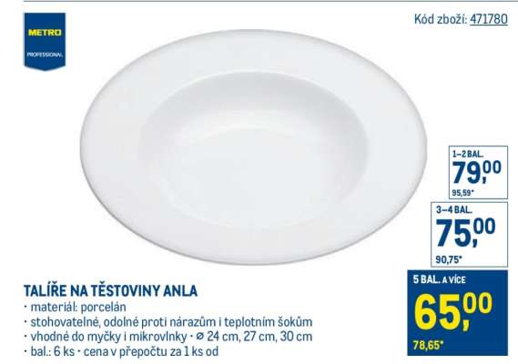 TALÍŘE NA TĚSTOVINY ANLA