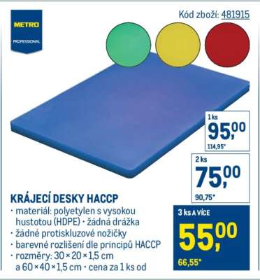 Krájecí desky HACCP