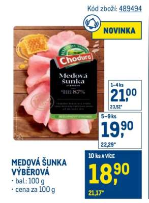 MEDOVÁ ŠUNKA VÝBĚROVÁ