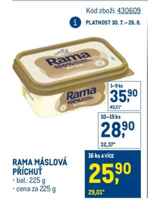 Rama máslová příchuť