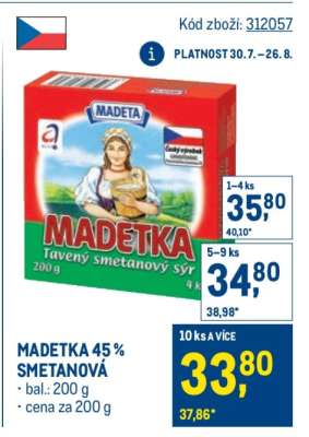 Madetka 45 % smetanová