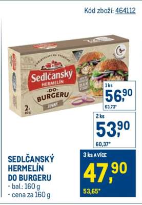 Sedlčanský Hermelín do burgeru