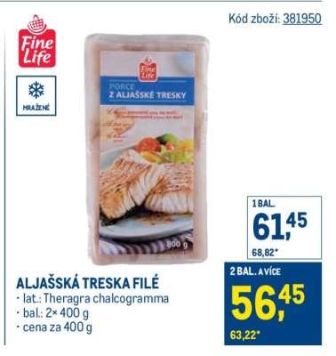 Aljašská treska filé
