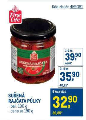 SUŠENÁ RAJČATA PŮLKY