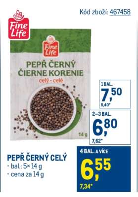 Pepř černý celý