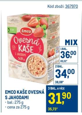 EMCO KAŠE OVESNÁ S JAHODAMI