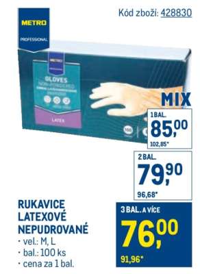 RUKAVICE LATEXOVÉ NEPUDROVANÉ