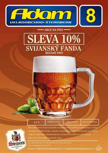 Leták Adam velkoobchod Šternberk - 1.8.2025 - 31.8.2025.