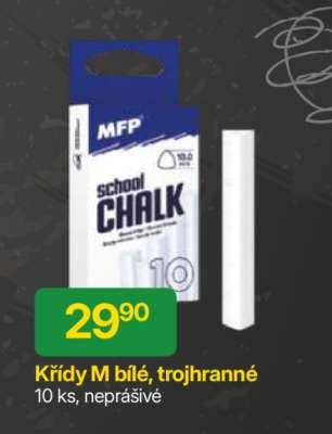 Křídy M bílé, trojhranné